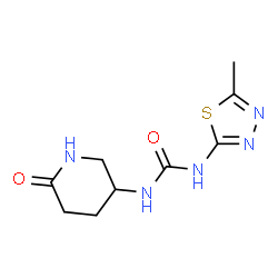 ChemSpider 2D Image | 1-(5-Methyl-1,3,4-thiadiazol-2-yl)-3-(6-oxo-3-piperidinyl)urea | C9H13N5O2S