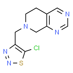 ChemSpider 2D Image | 7-[(5-Chloro-1,2,3-thiadiazol-4-yl)methyl]-5,6,7,8-tetrahydropyrido[3,4-d]pyrimidine | C10H10ClN5S