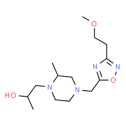 ChemSpider 2D Image | 1-(4-{[3-(2-Methoxyethyl)-1,2,4-oxadiazol-5-yl]methyl}-2-methyl-1-piperazinyl)-2-propanol | C14H26N4O3