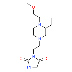 ChemSpider 2D Image | 3-{2-[3-Ethyl-4-(2-methoxyethyl)-1-piperazinyl]ethyl}-2,4-imidazolidinedione | C14H26N4O3