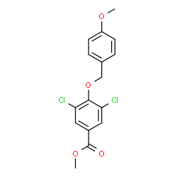 ChemSpider 2D Image | Methyl 3,5-dichloro-4-[(4-methoxybenzyl)oxy]benzoate | C16H14Cl2O4