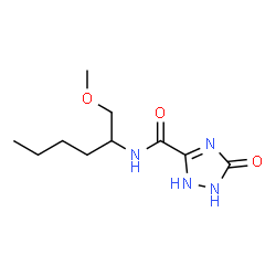 ChemSpider 2D Image | N-(1-Methoxy-2-hexanyl)-5-oxo-2,5-dihydro-1H-1,2,4-triazole-3-carboxamide | C10H18N4O3