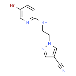 ChemSpider 2D Image | 1-{2-[(5-Bromo-2-pyridinyl)amino]ethyl}-1H-pyrazole-4-carbonitrile | C11H10BrN5