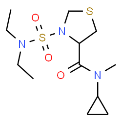 ChemSpider 2D Image | N-Cyclopropyl-3-(diethylsulfamoyl)-N-methyl-1,3-thiazolidine-4-carboxamide | C12H23N3O3S2