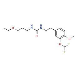 ChemSpider 2D Image | 1-{2-[3-(Difluoromethoxy)-4-methoxyphenyl]ethyl}-3-(3-ethoxypropyl)urea | C16H24F2N2O4
