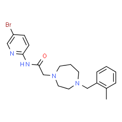 ChemSpider 2D Image | N-(5-Bromo-2-pyridinyl)-2-[4-(2-methylbenzyl)-1,4-diazepan-1-yl]acetamide | C20H25BrN4O