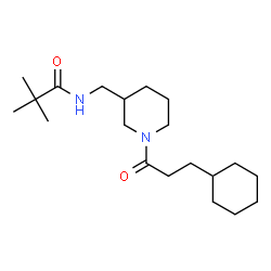 ChemSpider 2D Image | N-{[1-(3-Cyclohexylpropanoyl)-3-piperidinyl]methyl}-2,2-dimethylpropanamide | C20H36N2O2