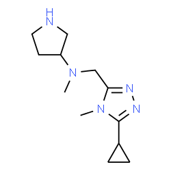 ChemSpider 2D Image | N-[(5-Cyclopropyl-4-methyl-4H-1,2,4-triazol-3-yl)methyl]-N-methyl-3-pyrrolidinamine | C12H21N5