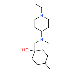 ChemSpider 2D Image | 1-{[(1-Ethyl-4-piperidinyl)(methyl)amino]methyl}-4-methylcyclohexanol | C16H32N2O