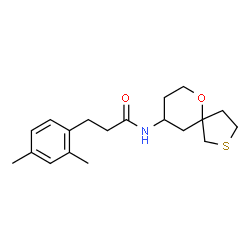 ChemSpider 2D Image | 3-(2,4-Dimethylphenyl)-N-(6-oxa-2-thiaspiro[4.5]dec-9-yl)propanamide | C19H27NO2S