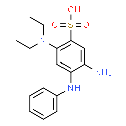ChemSpider 2D Image | 5-Amino-4-anilino-2-(diethylamino)benzenesulfonic acid | C16H21N3O3S