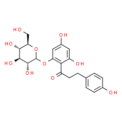 ChemSpider 2D Image | 3,5-Dihydroxy-2-[3-(4-hydroxyphenyl)propanoyl]phenyl D-glucopyranoside | C21H24O10