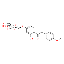 ChemSpider 2D Image | 3-Hydroxy-4-[(4-methoxyphenyl)acetyl]phenyl alpha-L-gulopyranoside | C21H24O9