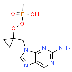 ChemSpider 2D Image | [1-[(2-aminopurin-9-yl)methyl]cyclopropyl]peroxy-methyl-phosphinic acid | C10H14N5O4P