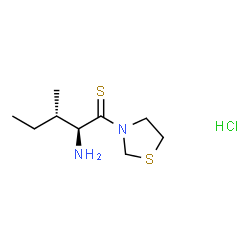 ChemSpider 2D Image | (2S,3S)-2-Amino-3-methyl-1-(1,3-thiazolidin-3-yl)-1-pentanethione hydrochloride (1:1) | C9H19ClN2S2