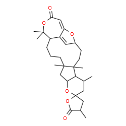ChemSpider 2D Image | 4,4',6',12',17',17'-Hexamethyl-3,4-dihydro-5H,19'H-spiro[furan-2,8'-[9,18,24]trioxapentacyclo[19.2.1.0~4,12~.0~5,10~.0~16,22~]tetracosa[20,22]diene]-5,19'-dione | C30H42O6