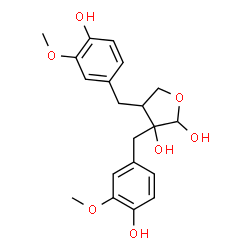 ChemSpider 2D Image | 3,4-Bis(4-hydroxy-3-methoxybenzyl)tetrahydro-2,3-furandiol | C20H24O7