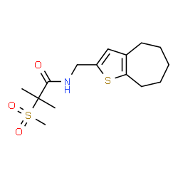 ChemSpider 2D Image | 2-Methyl-2-(methylsulfonyl)-N-(5,6,7,8-tetrahydro-4H-cyclohepta[b]thiophen-2-ylmethyl)propanamide | C15H23NO3S2