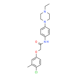 ChemSpider 2D Image | 2-(4-Chloro-3-methylphenoxy)-N-[4-(4-ethyl-1-piperazinyl)phenyl]acetamide | C21H26ClN3O2