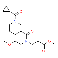 ChemSpider 2D Image | Methyl N-{[1-(cyclopropylcarbonyl)-3-piperidinyl]carbonyl}-N-(2-methoxyethyl)-beta-alaninate | C17H28N2O5