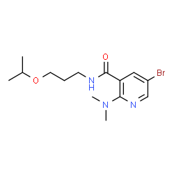 ChemSpider 2D Image | 5-Bromo-2-(dimethylamino)-N-(3-isopropoxypropyl)nicotinamide | C14H22BrN3O2