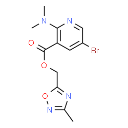 ChemSpider 2D Image | (3-Methyl-1,2,4-oxadiazol-5-yl)methyl 5-bromo-2-(dimethylamino)nicotinate | C12H13BrN4O3