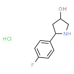 ChemSpider 2D Image | 5-(4-Fluorophenyl)-3-pyrrolidinol hydrochloride (1:1) | C10H13ClFNO