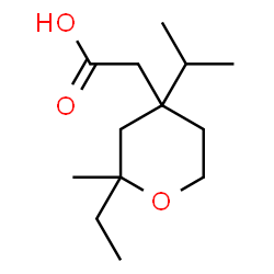 ChemSpider 2D Image | (2-Ethyl-4-isopropyl-2-methyltetrahydro-2H-pyran-4-yl)acetic acid | C13H24O3