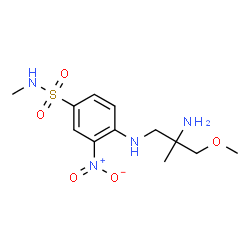ChemSpider 2D Image | 4-[(2-Amino-3-methoxy-2-methylpropyl)amino]-N-methyl-3-nitrobenzenesulfonamide | C12H20N4O5S