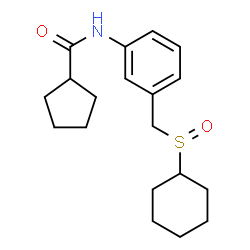 ChemSpider 2D Image | N-{3-[(Cyclohexylsulfinyl)methyl]phenyl}cyclopentanecarboxamide | C19H27NO2S