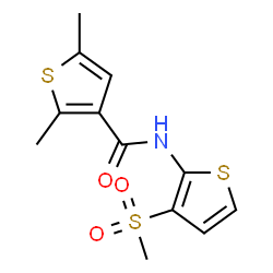 ChemSpider 2D Image | 2,5-Dimethyl-N-[3-(methylsulfonyl)-2-thienyl]-3-thiophenecarboxamide | C12H13NO3S3