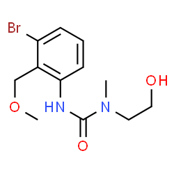 ChemSpider 2D Image | 3-[3-Bromo-2-(methoxymethyl)phenyl]-1-(2-hydroxyethyl)-1-methylurea | C12H17BrN2O3