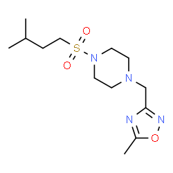 ChemSpider 2D Image | 1-[(3-Methylbutyl)sulfonyl]-4-[(5-methyl-1,2,4-oxadiazol-3-yl)methyl]piperazine | C13H24N4O3S