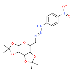 ChemSpider 2D Image | (1E)-3-(4-Nitrophenyl)-1-[(2,2,7,7-tetramethyltetrahydro-3aH-bis[1,3]dioxolo[4,5-b:4',5'-d]pyran-5-yl)methyl]-1-triazene | C18H24N4O7