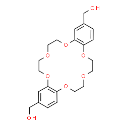 ChemSpider 2D Image | 6,7,9,10,17,18,20,21-Octahydrodibenzo[b,k][1,4,7,10,13,16]hexaoxacyclooctadecine-2,14-diyldimethanol | C22H28O8