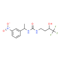 ChemSpider 2D Image | 1-[1-(3-Nitrophenyl)ethyl]-3-(4,4,4-trifluoro-3-hydroxybutyl)urea | C13H16F3N3O4