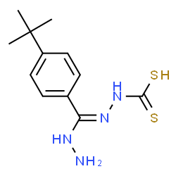 ChemSpider 2D Image | (2E)-2-{Hydrazino[4-(2-methyl-2-propanyl)phenyl]methylene}hydrazinecarbodithioic acid | C12H18N4S2