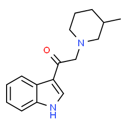 ChemSpider 2D Image | 1-(1H-Indol-3-yl)-2-(3-methyl-1-piperidinyl)ethanone | C16H20N2O