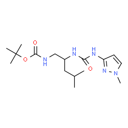 ChemSpider 2D Image | 2-Methyl-2-propanyl (4-methyl-2-{[(1-methyl-1H-pyrazol-3-yl)carbamoyl]amino}pentyl)carbamate | C16H29N5O3
