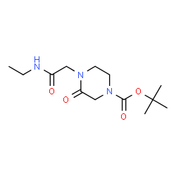 ChemSpider 2D Image | 2-Methyl-2-propanyl 4-[2-(ethylamino)-2-oxoethyl]-3-oxo-1-piperazinecarboxylate | C13H23N3O4