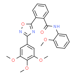 ChemSpider 2D Image | N-(2-Methoxyphenyl)-2-[3-(3,4,5-trimethoxyphenyl)-1,2,4-oxadiazol-5-yl]benzamide | C25H23N3O6