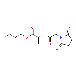 ChemSpider 2D Image | Butyl 2-[2-(2,5-dioxo-1-pyrrolidinyl)acetoxy]propanoate | C13H19NO6