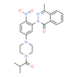 ChemSpider 2D Image | 2-[5-(4-Isobutyryl-1-piperazinyl)-2-nitrophenyl]-4-methyl-1(2H)-phthalazinone | C23H25N5O4