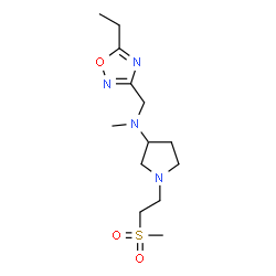 ChemSpider 2D Image | N-[(5-Ethyl-1,2,4-oxadiazol-3-yl)methyl]-N-methyl-1-[2-(methylsulfonyl)ethyl]-3-pyrrolidinamine | C13H24N4O3S