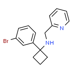 ChemSpider 2D Image | 1-(3-Bromophenyl)-N-(2-pyridinylmethyl)cyclobutanamine | C16H17BrN2