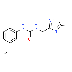 ChemSpider 2D Image | 1-(2-Bromo-5-methoxyphenyl)-3-[(5-methyl-1,2,4-oxadiazol-3-yl)methyl]urea | C12H13BrN4O3
