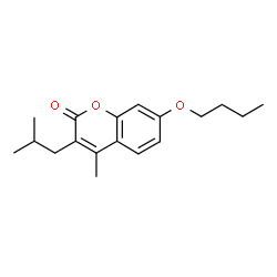 ChemSpider 2D Image | 7-Butoxy-3-isobutyl-4-methyl-2H-chromen-2-one | C18H24O3