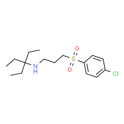 ChemSpider 2D Image | N-{3-[(4-Chlorophenyl)sulfonyl]propyl}-3-ethyl-3-pentanamine | C16H26ClNO2S
