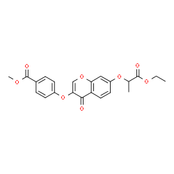 ChemSpider 2D Image | Methyl 4-({7-[(1-ethoxy-1-oxo-2-propanyl)oxy]-4-oxo-4H-chromen-3-yl}oxy)benzoate | C22H20O8