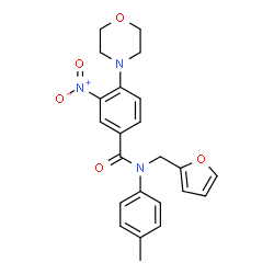ChemSpider 2D Image | N-(2-Furylmethyl)-N-(4-methylphenyl)-4-(4-morpholinyl)-3-nitrobenzamide | C23H23N3O5